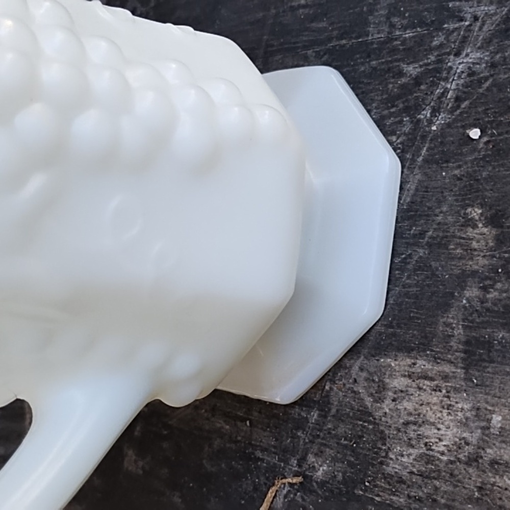 White Milk Glass Pitcher (Grape Design) - Picture 4 of 11